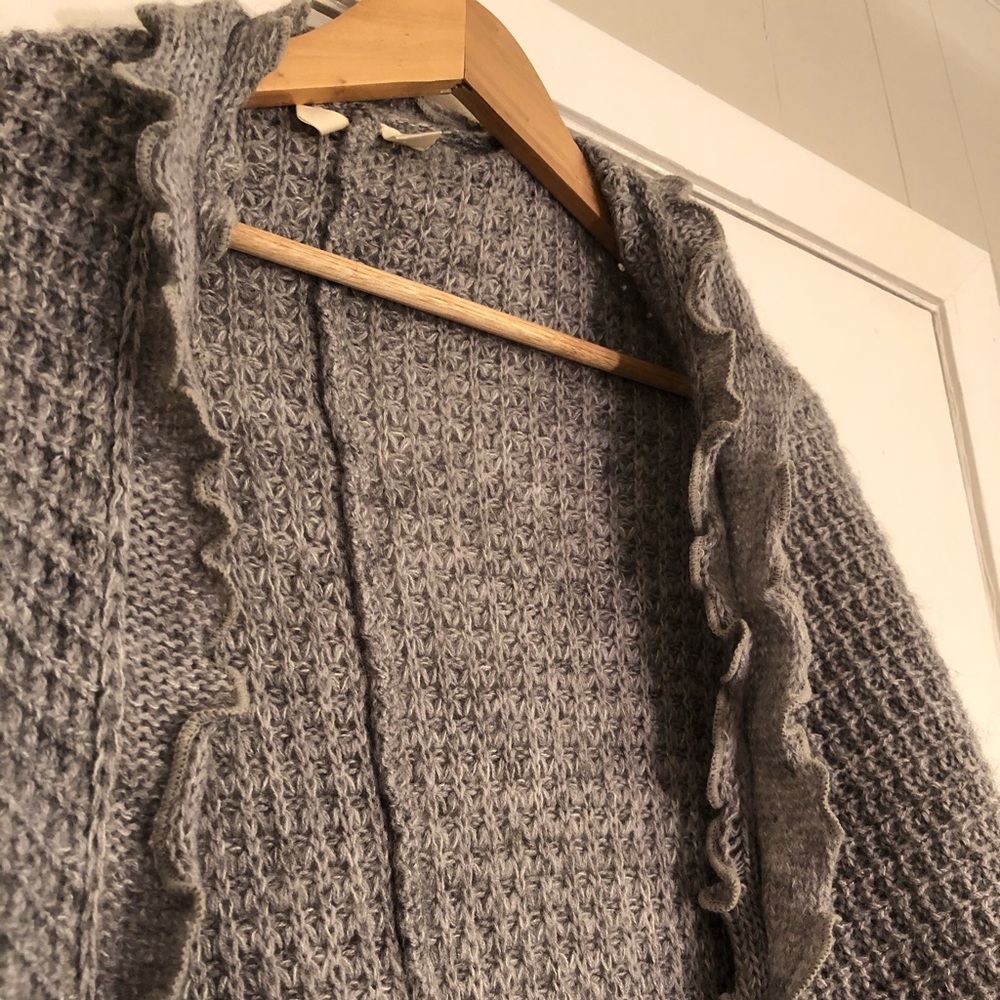 🌷🌷Moth Rocia Wool Ruffle Oversized Sweater SZ S - Picture 5 of 7